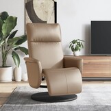 Fauteuil met Voetensteun, Kunstleer Cappuccino - 35% Korting