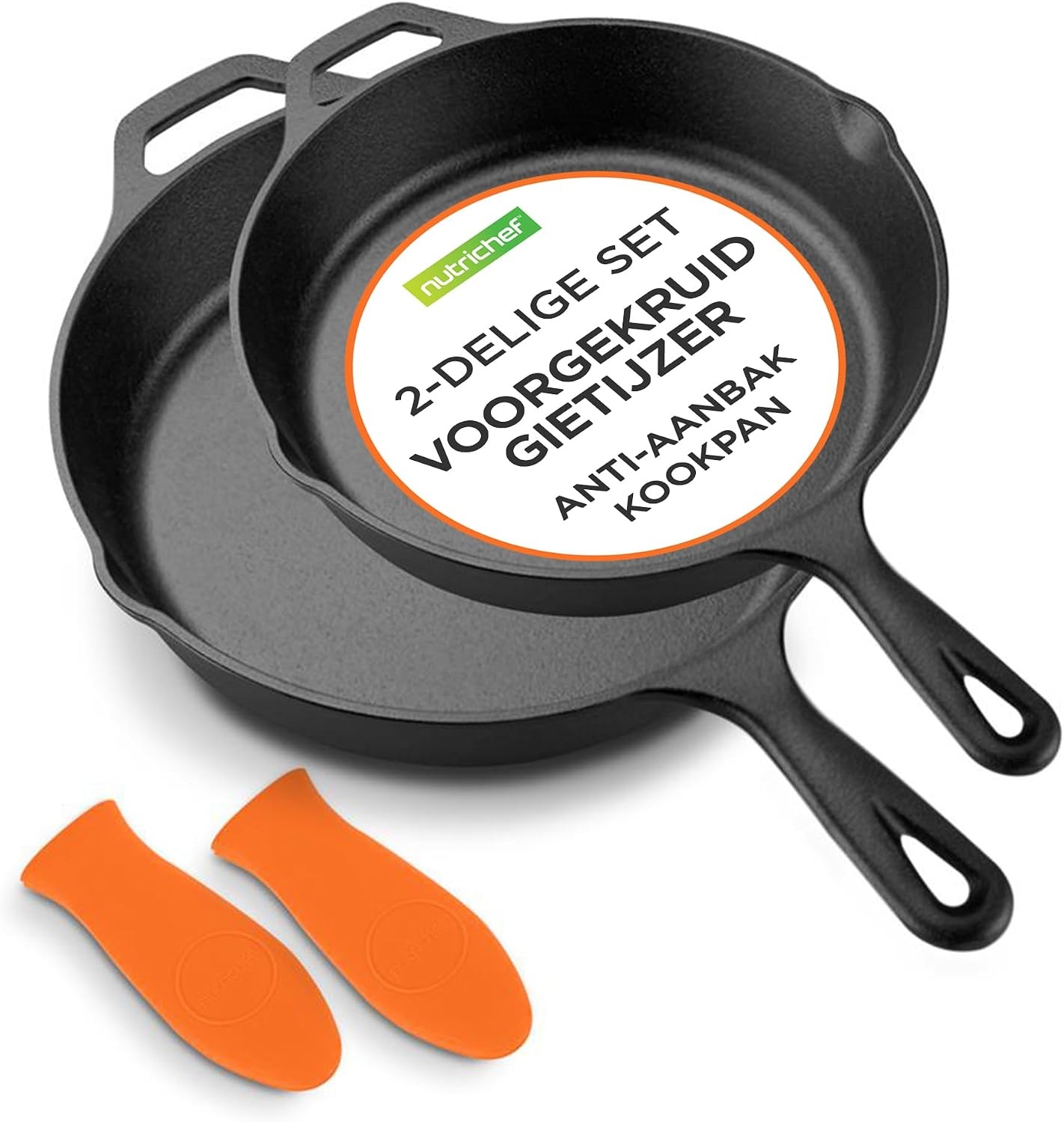 3-delige Gietijzeren Koekenpannen Set (20/25/30cm) - 34% Korting