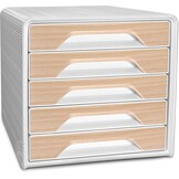 Ladeblok bureau Smoove Silva, Wit/Beukenhout, 5 Laden, 34% Korting