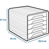 Ladeblok bureau Smoove Silva, Wit/Beukenhout, 5 Laden, 34% Korting
