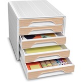 Ladeblok bureau Smoove Silva, Wit/Beukenhout, 5 Laden, 34% Korting