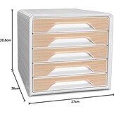 Ladeblok bureau Smoove Silva, Wit/Beukenhout, 5 Laden, 34% Korting