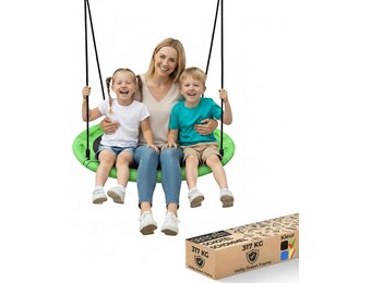 Nestschommel Kinderen Groen 100 cm met Ophangset - 34% Korting