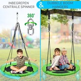 Nestschommel Kinderen Groen 100 cm met Ophangset - 34% Korting