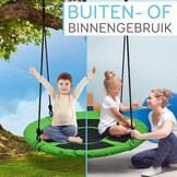 Nestschommel Kinderen Groen 100 cm met Ophangset - 34% Korting