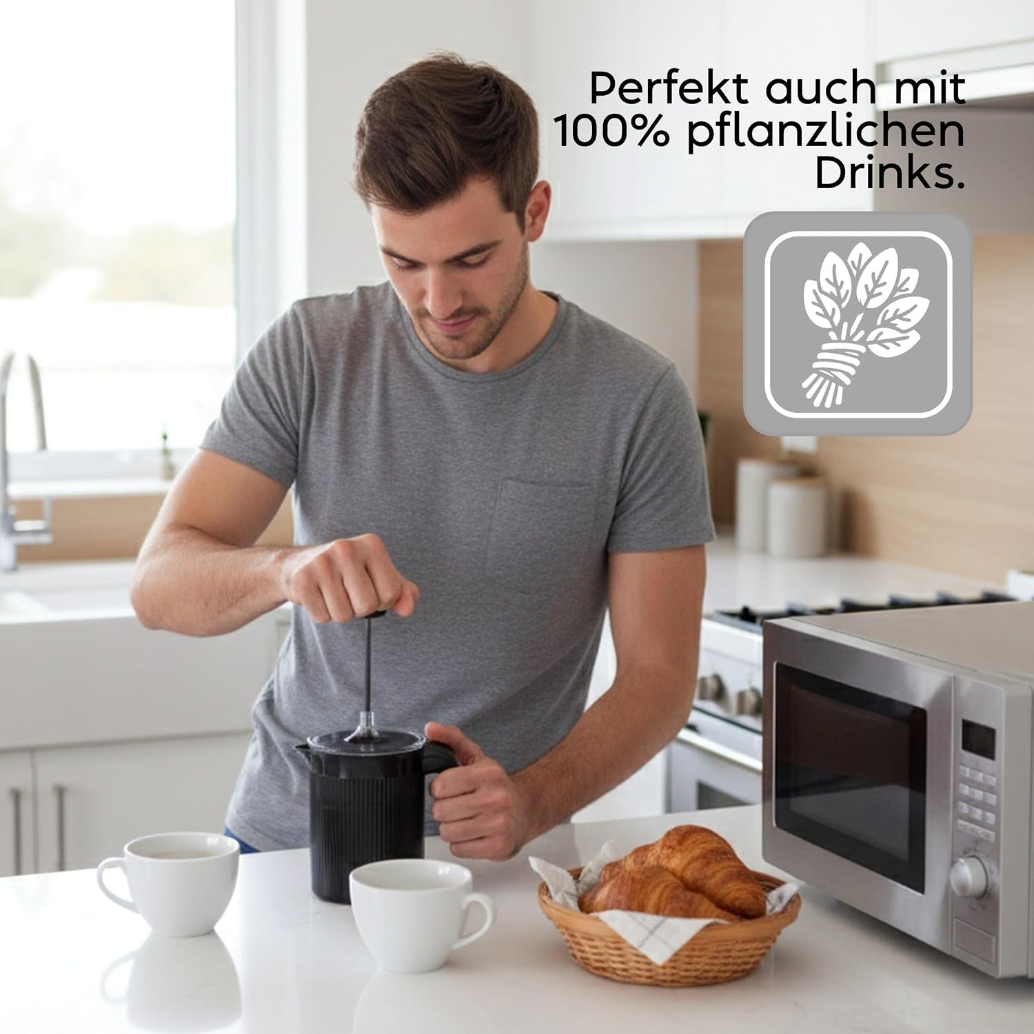 Handmatige Melkopschuimer Zwart 0.5L - Geen Elektriciteit Nodig - 37% Korting