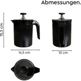 Handmatige Melkopschuimer Zwart 0.5L - Geen Elektriciteit Nodig - 37% Korting