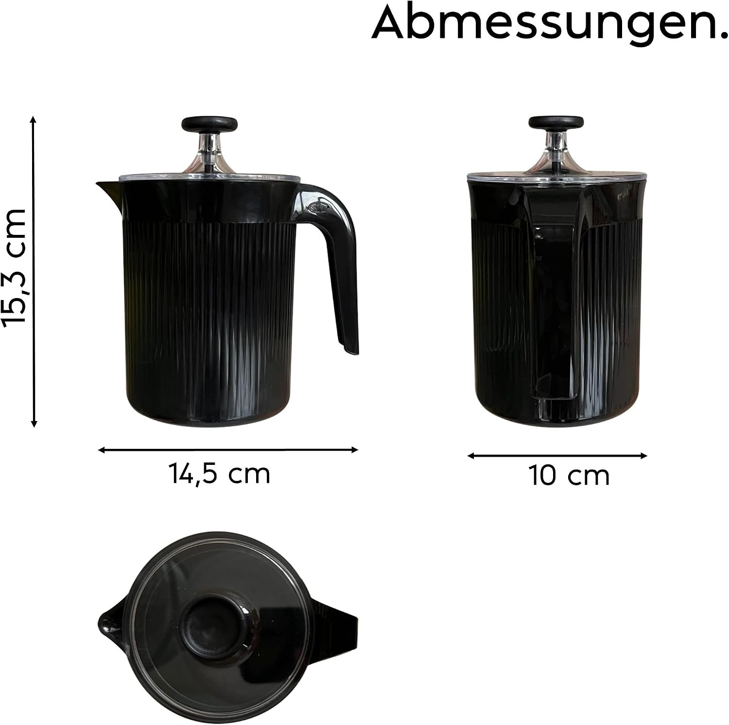 Handmatige Melkopschuimer Zwart 0.5L - Geen Elektriciteit Nodig - 37% Korting
