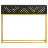 VidaXL Wandtafel Mangohout Zwart/Goud 90x30x75 cm - 34% Korting