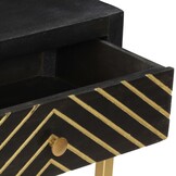 VidaXL Wandtafel Mangohout Zwart/Goud 90x30x75 cm - 34% Korting