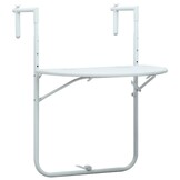 VidaXL Hangende Balkontafel Kunststof Rattan-look Wit - 33% Korting