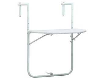 VidaXL Hangende Balkontafel Kunststof Rattan-look Wit - 33% Korting