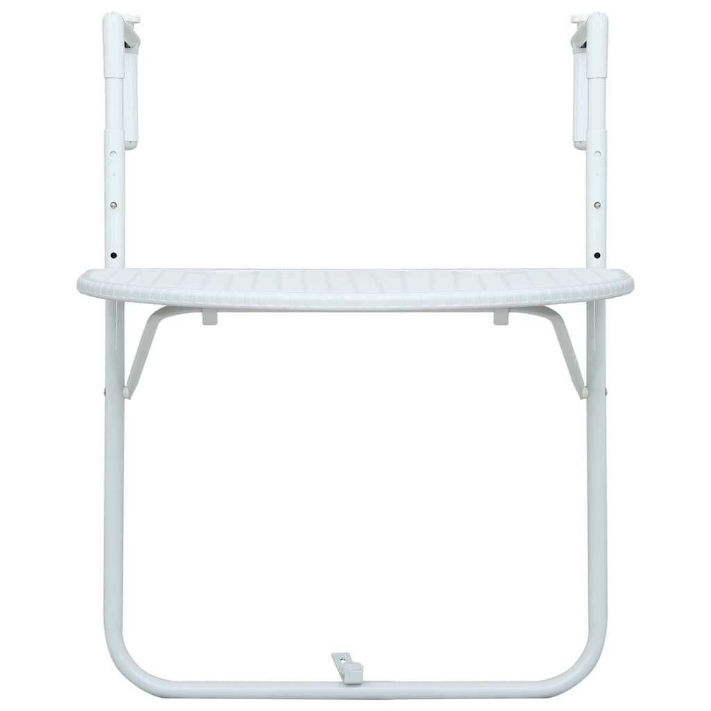 VidaXL Hangende Balkontafel Kunststof Rattan-look Wit - 33% Korting