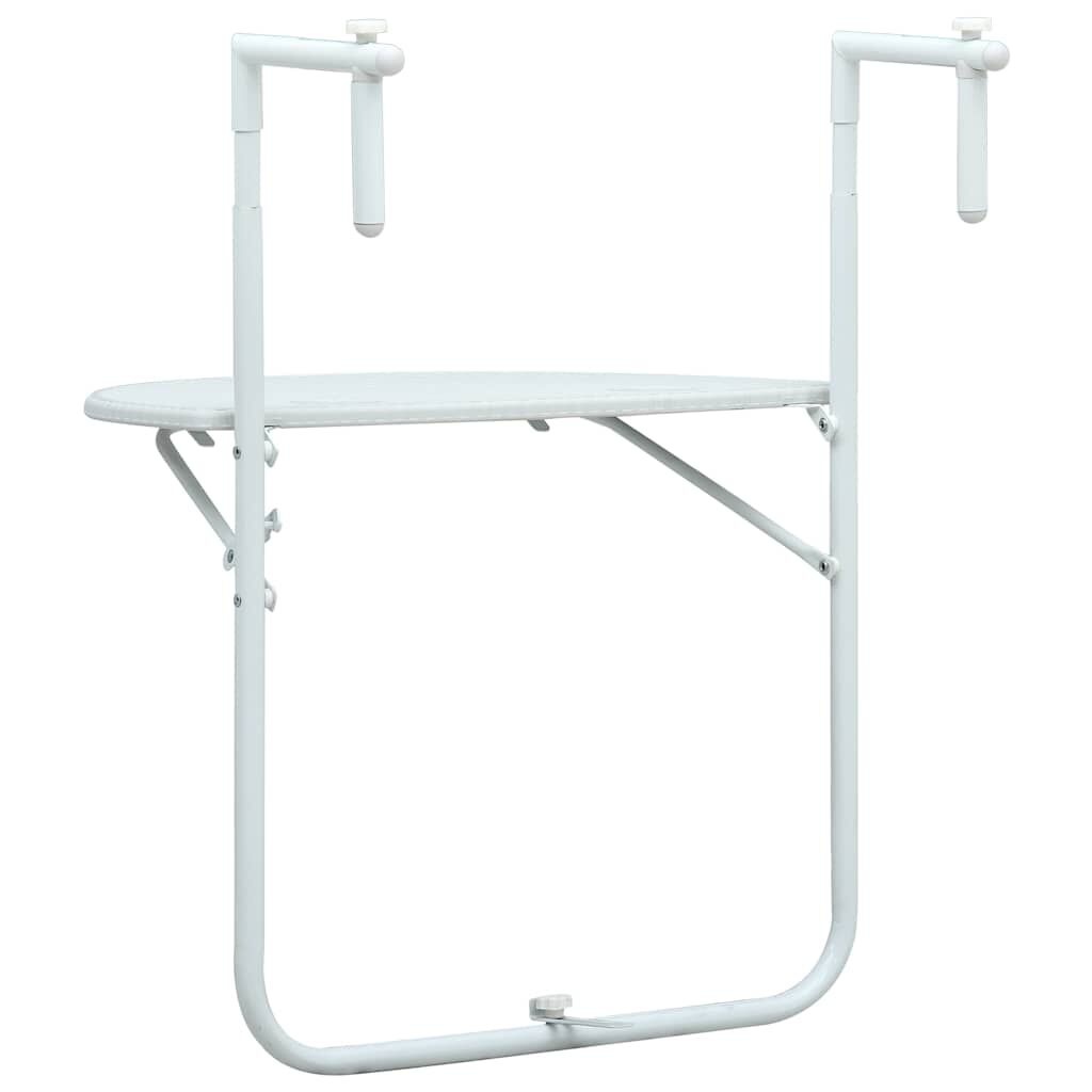 VidaXL Hangende Balkontafel Kunststof Rattan-look Wit - 33% Korting