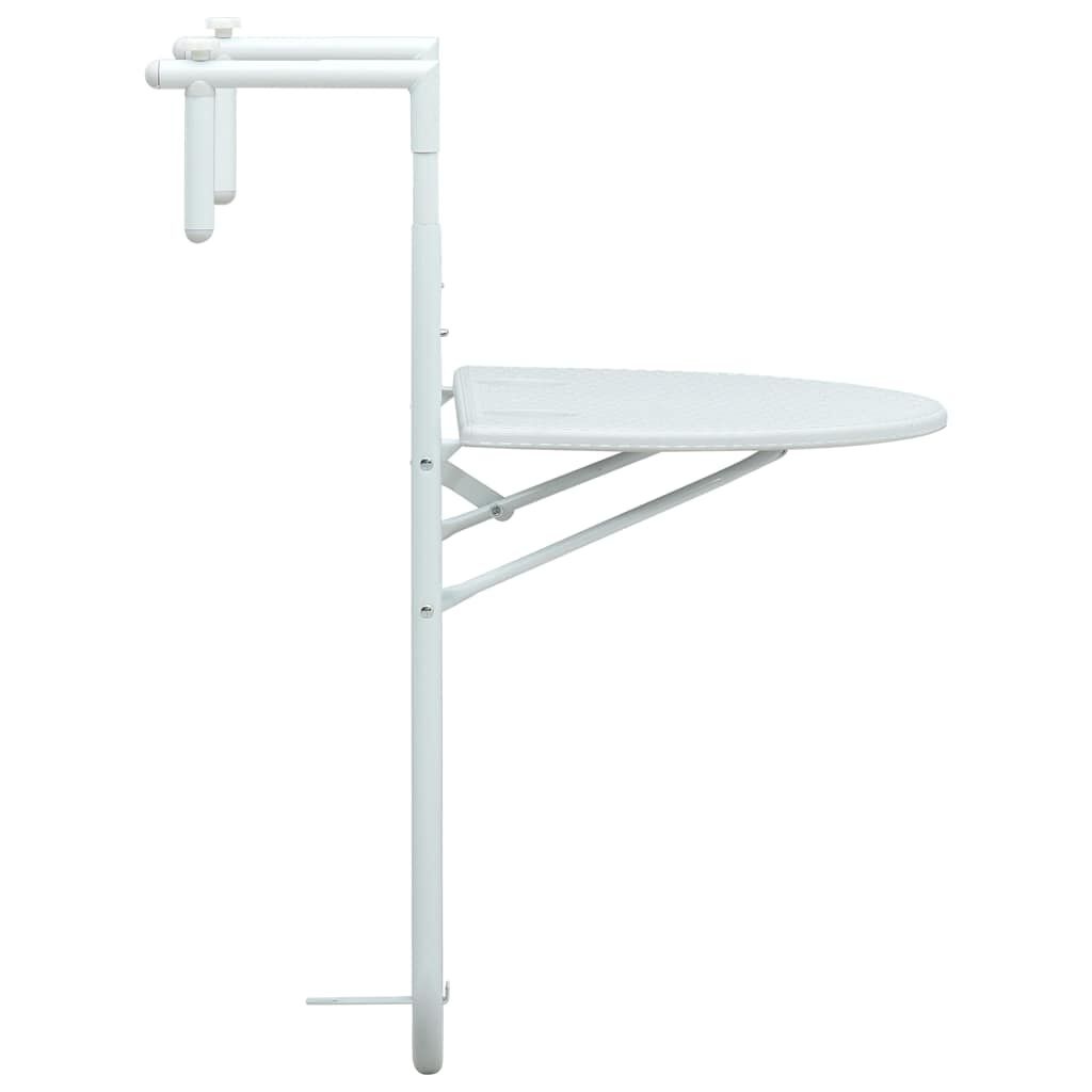 VidaXL Hangende Balkontafel Kunststof Rattan-look Wit - 33% Korting