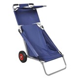 Draagbare Strandtrolley met Wielen, Inklapbaar - Blauw (34% Korting)