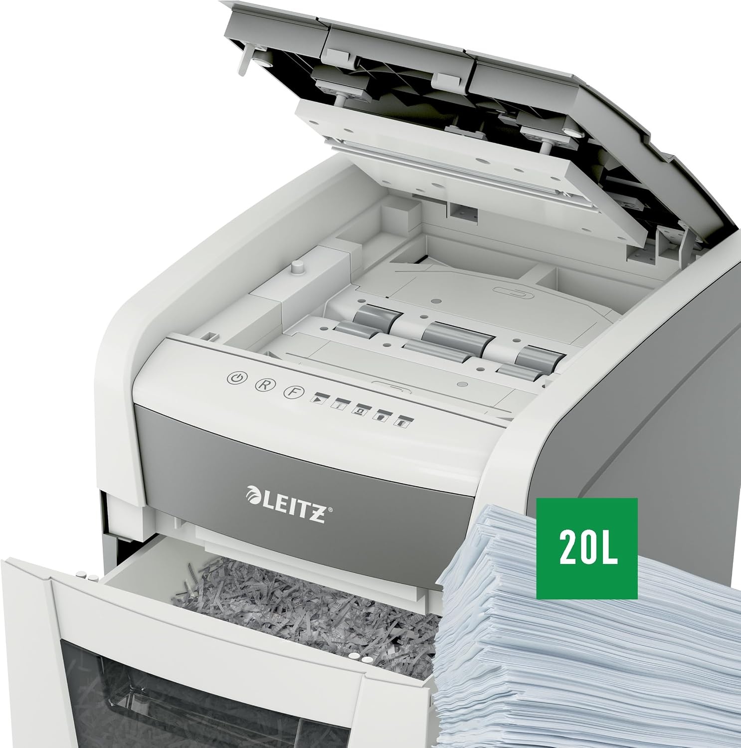 Leitz IQ AutoFeed 50X P4 Papierversnipperaar - Wit Grijs, 54% Korting