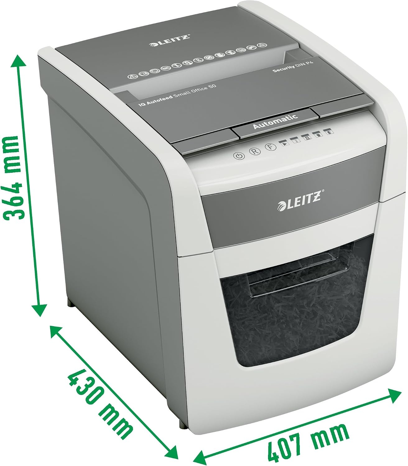 Leitz IQ AutoFeed 50X P4 Papierversnipperaar - Wit Grijs, 54% Korting
