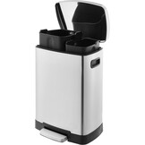 40L Dubbele Prullenbak RVS met Pedaal - 53% Korting