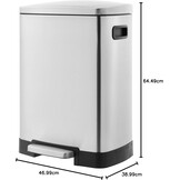 40L Dubbele Prullenbak RVS met Pedaal - 53% Korting