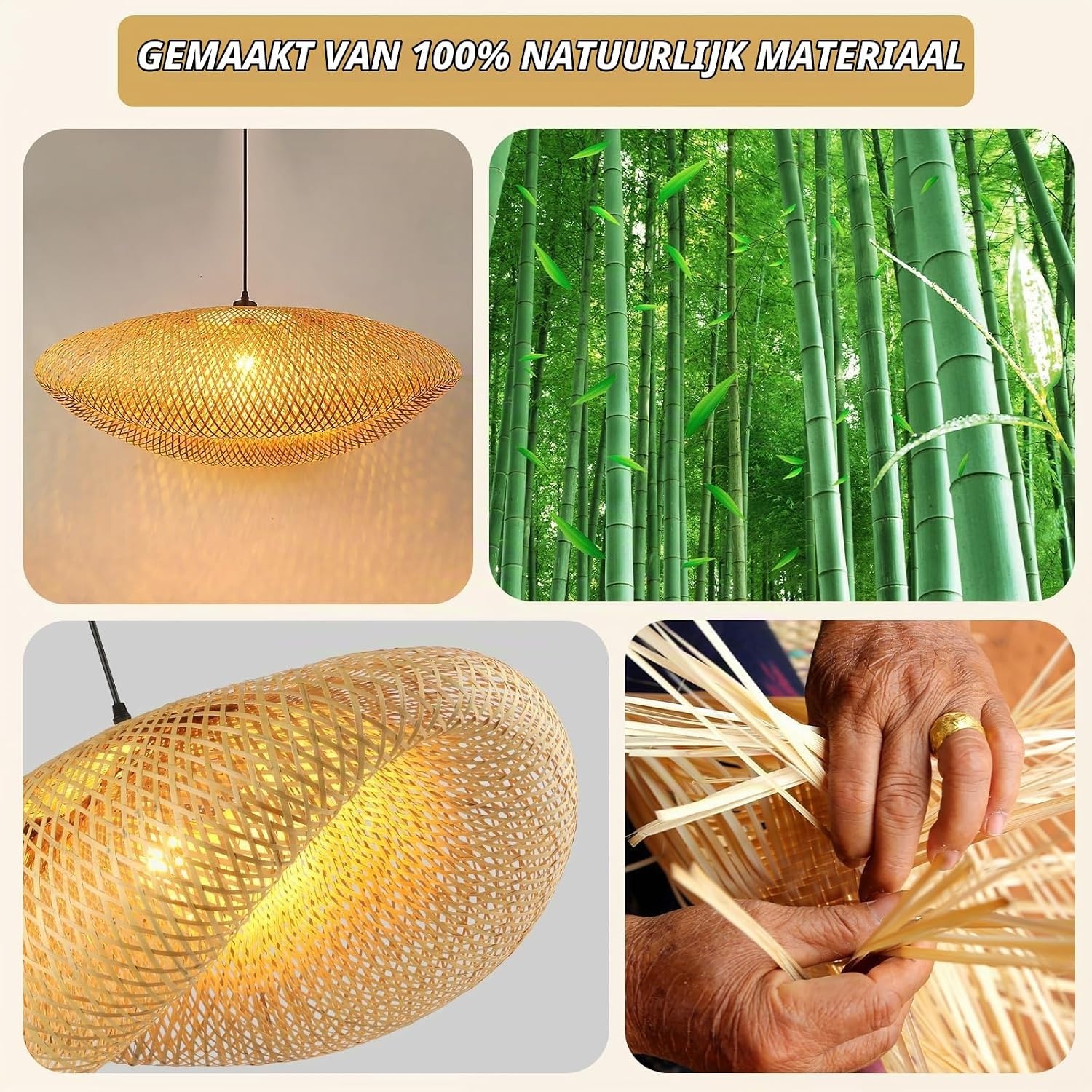 Bamboe Hanglamp - Creatieve Riet Hoed Stijl - 54% Korting