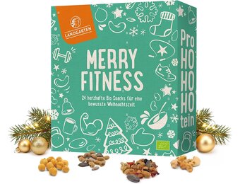 Adventskalender Fitness Hartige Snacks 2026 - 24 Gezonde Glutenvrije Tussendoortjes | 33% Korting | Mint Groen M