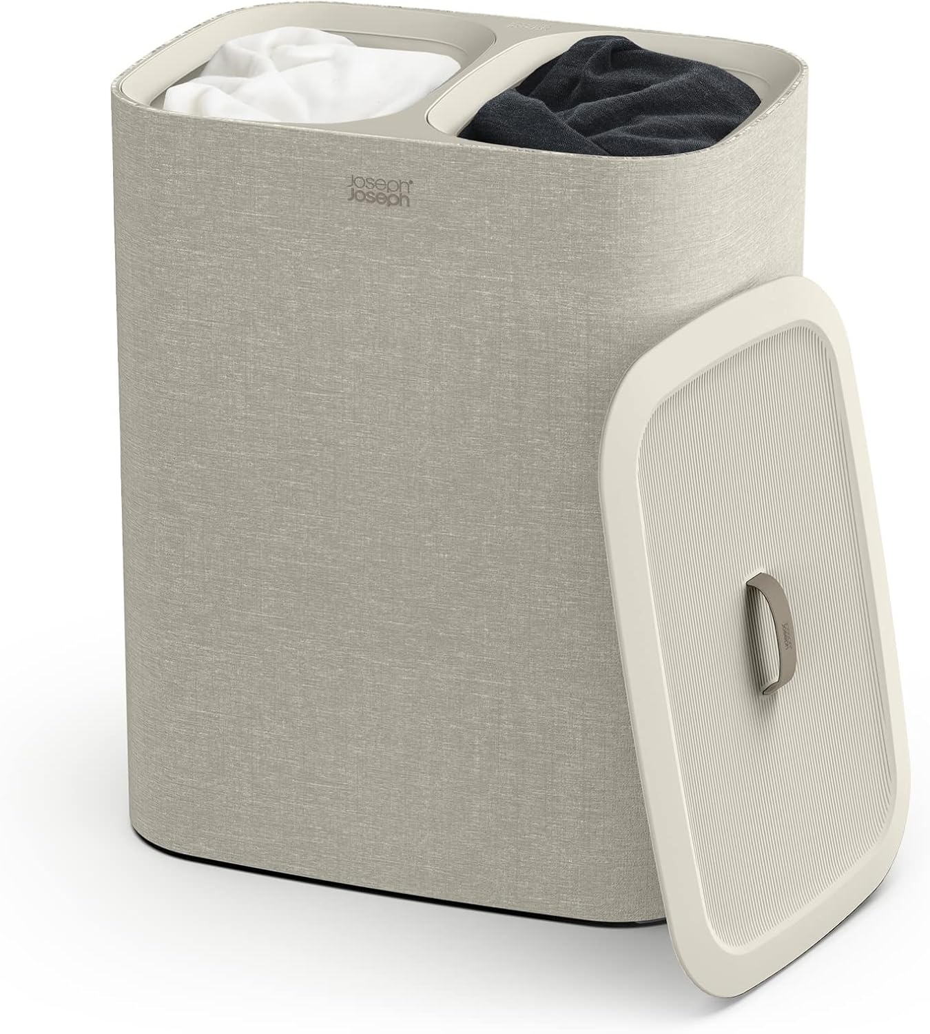 Wasmand met Deksel & 2 Zakken | 90L | Ecru | 34% Korting