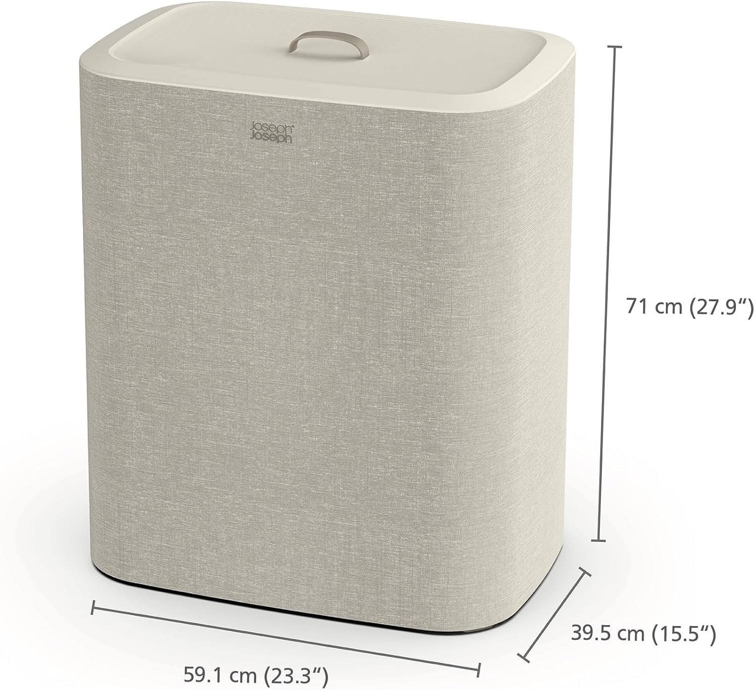 Wasmand met Deksel & 2 Zakken | 90L | Ecru | 34% Korting