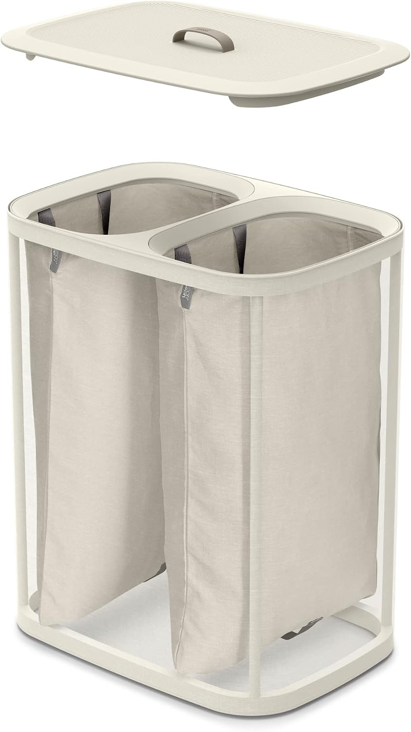 Wasmand met Deksel & 2 Zakken | 90L | Ecru | 34% Korting