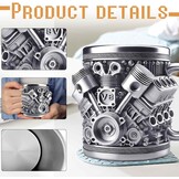 V8 Motor Koffiebeker 300ml - Zilver (50% Korting)