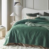 Velours Sprei Donkergroen 240x260 cm | Zijdezacht & Duurzaam | 33% Korting