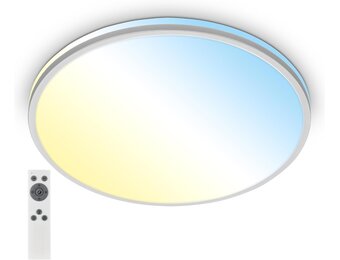 Dimbaar LED Plafondlamp, 40W, 4600lm, Warm/Koel Wit, 49cm, Mat Chroom (57% Korting)