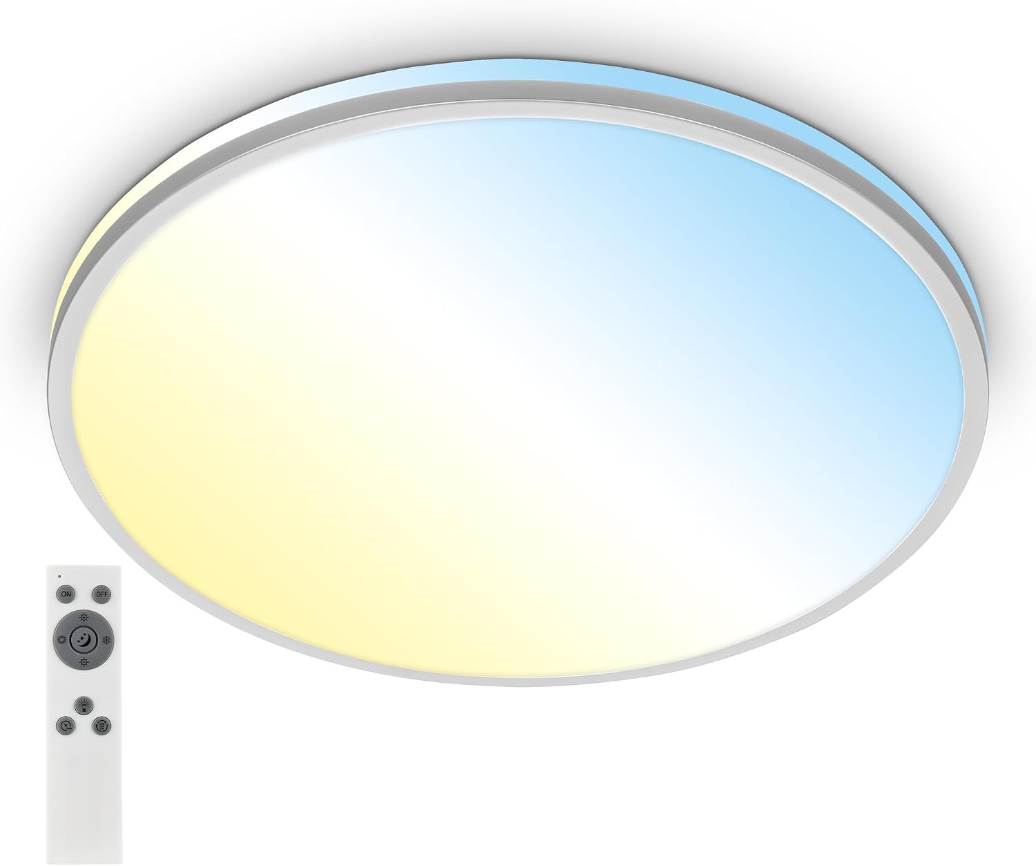 Dimbaar LED Plafondlamp, 40W, 4600lm, Warm/Koel Wit, 49cm, Mat Chroom (57% Korting)