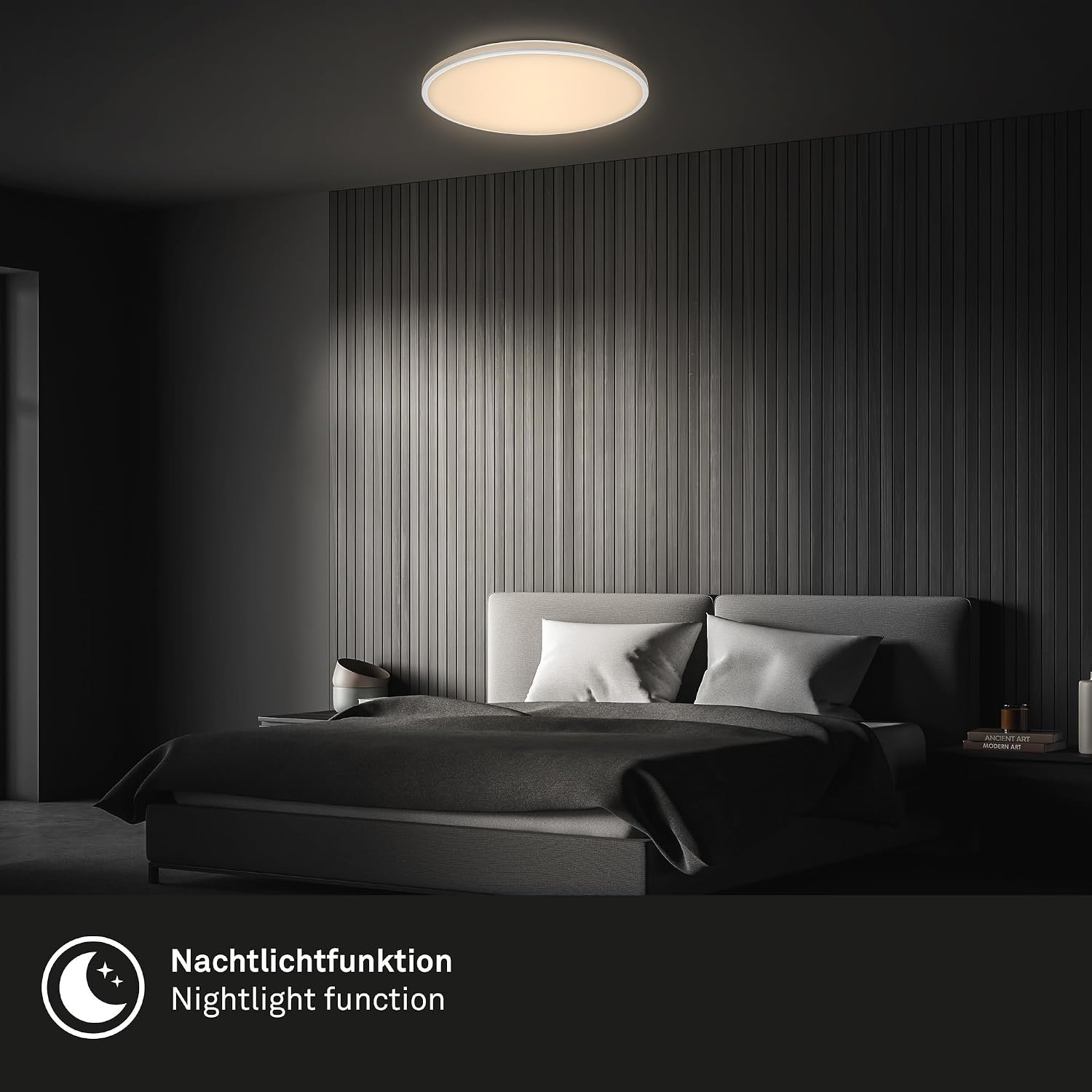 Dimbaar LED Plafondlamp, 40W, 4600lm, Warm/Koel Wit, 49cm, Mat Chroom (57% Korting)
