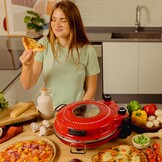 Elektrische Pizzaoven 1200W 400°C met Timer & Steenbakken - 34% Korting!