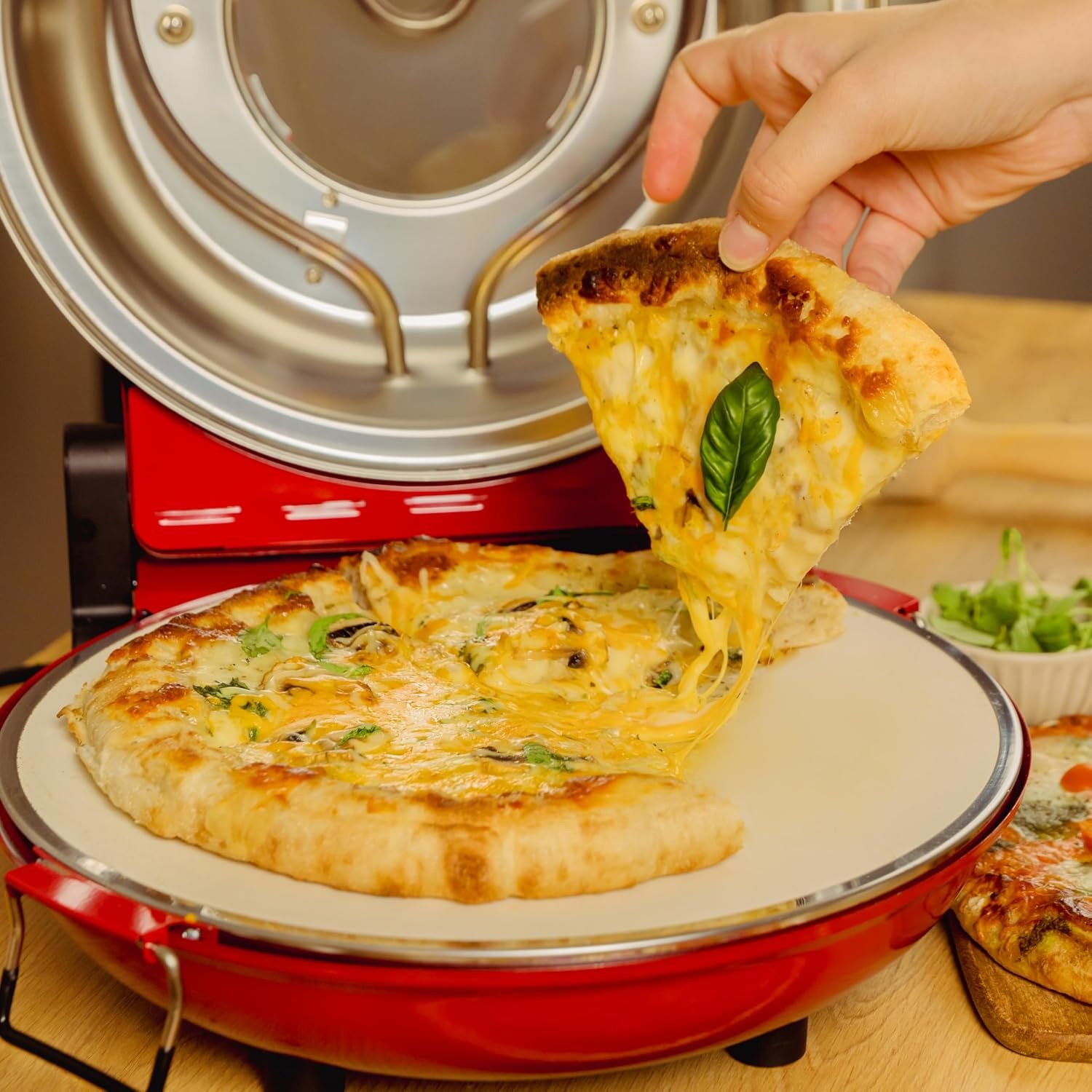 Elektrische Pizzaoven 1200W 400°C met Timer & Steenbakken - 34% Korting!
