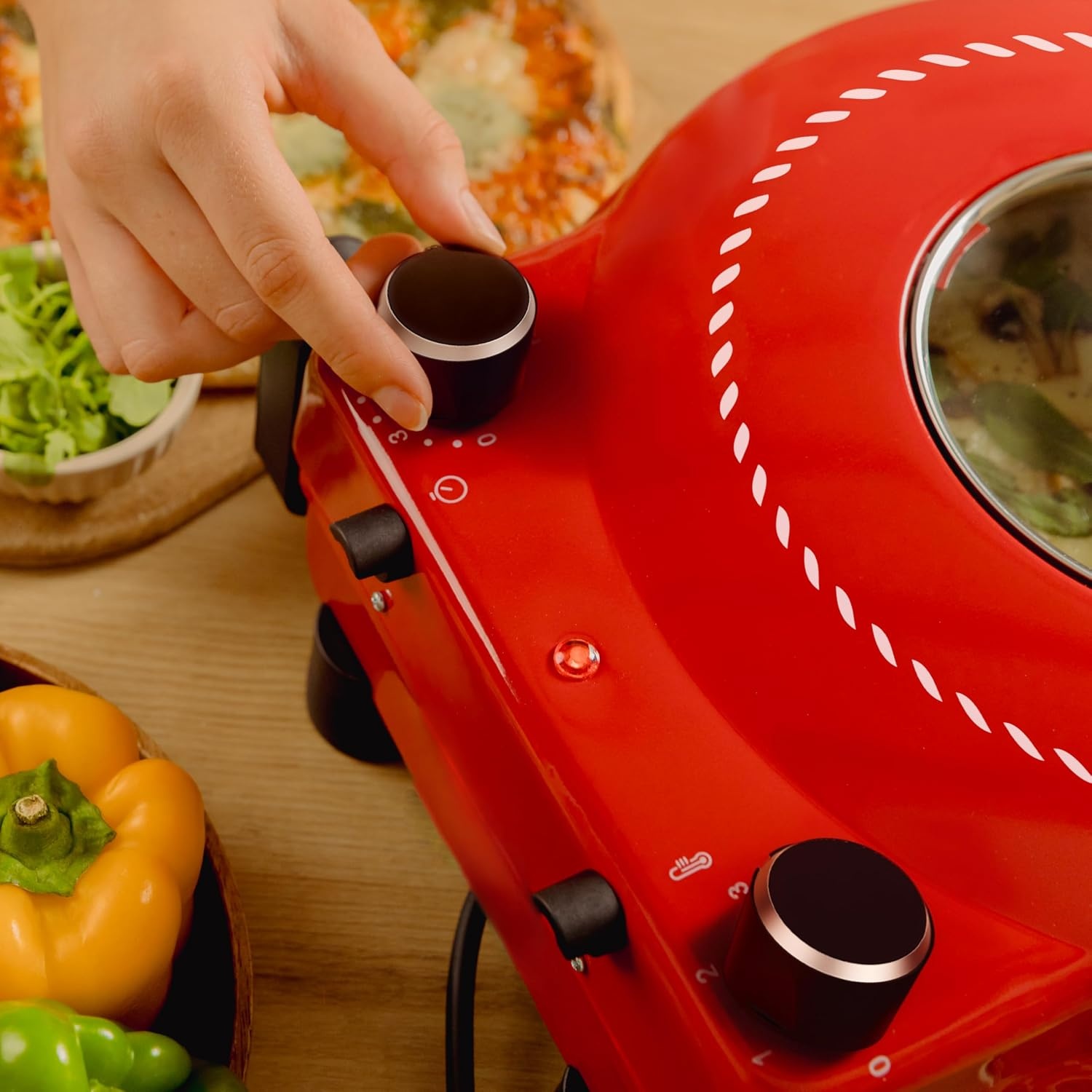 Elektrische Pizzaoven 1200W 400°C met Timer & Steenbakken - 34% Korting!