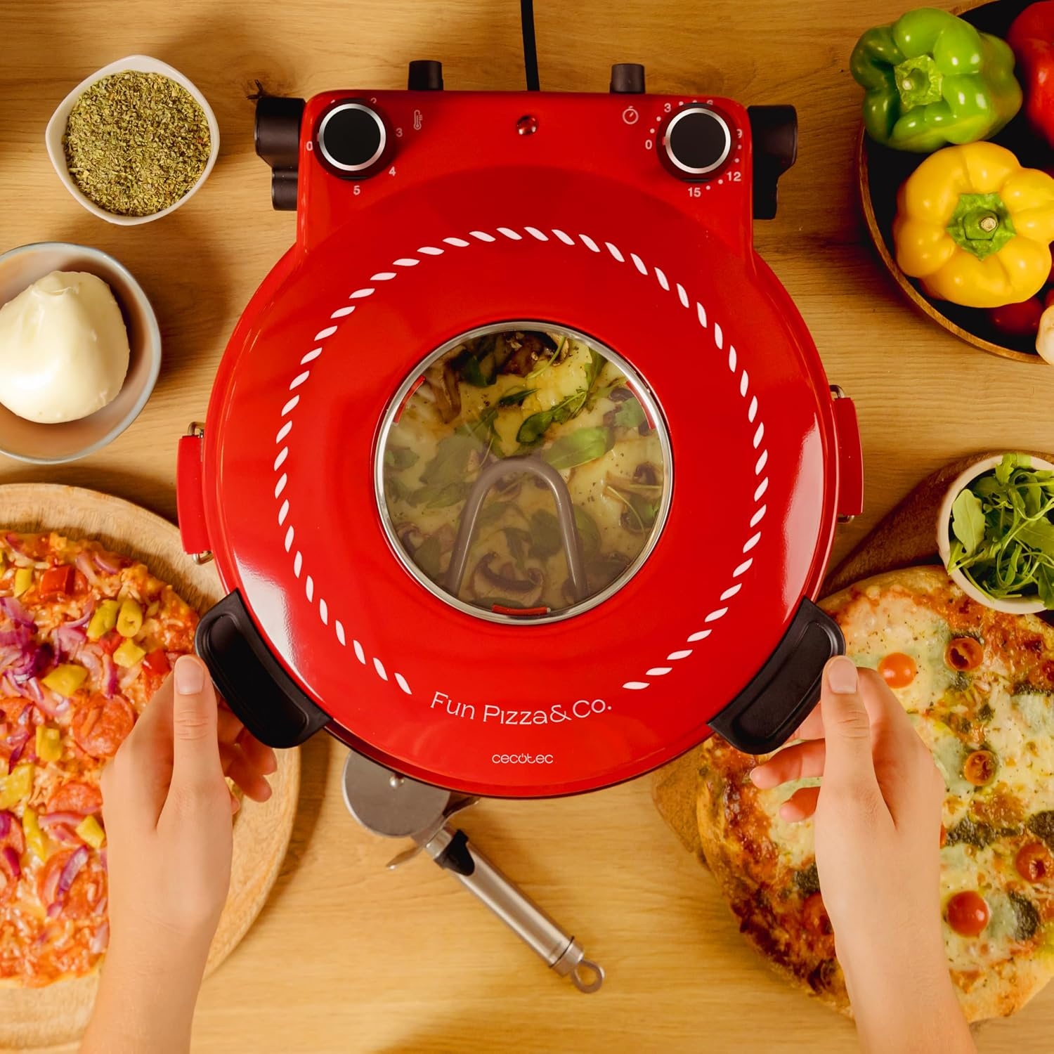 Elektrische Pizzaoven 1200W 400°C met Timer & Steenbakken - 34% Korting!