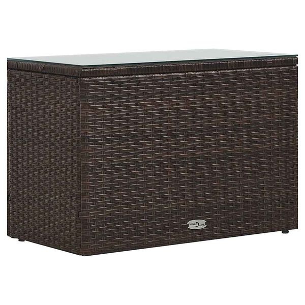 5-delige Loungeset Poly Rattan Bruin met Kussens - 60% Korting