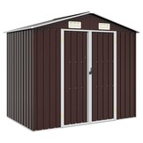 vidaXL Tuinschuur 205x129x183 cm gegalvaniseerd staal bruin