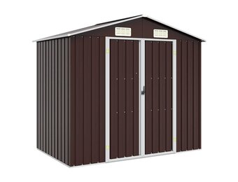 vidaXL Tuinschuur 205x129x183 cm gegalvaniseerd staal bruin