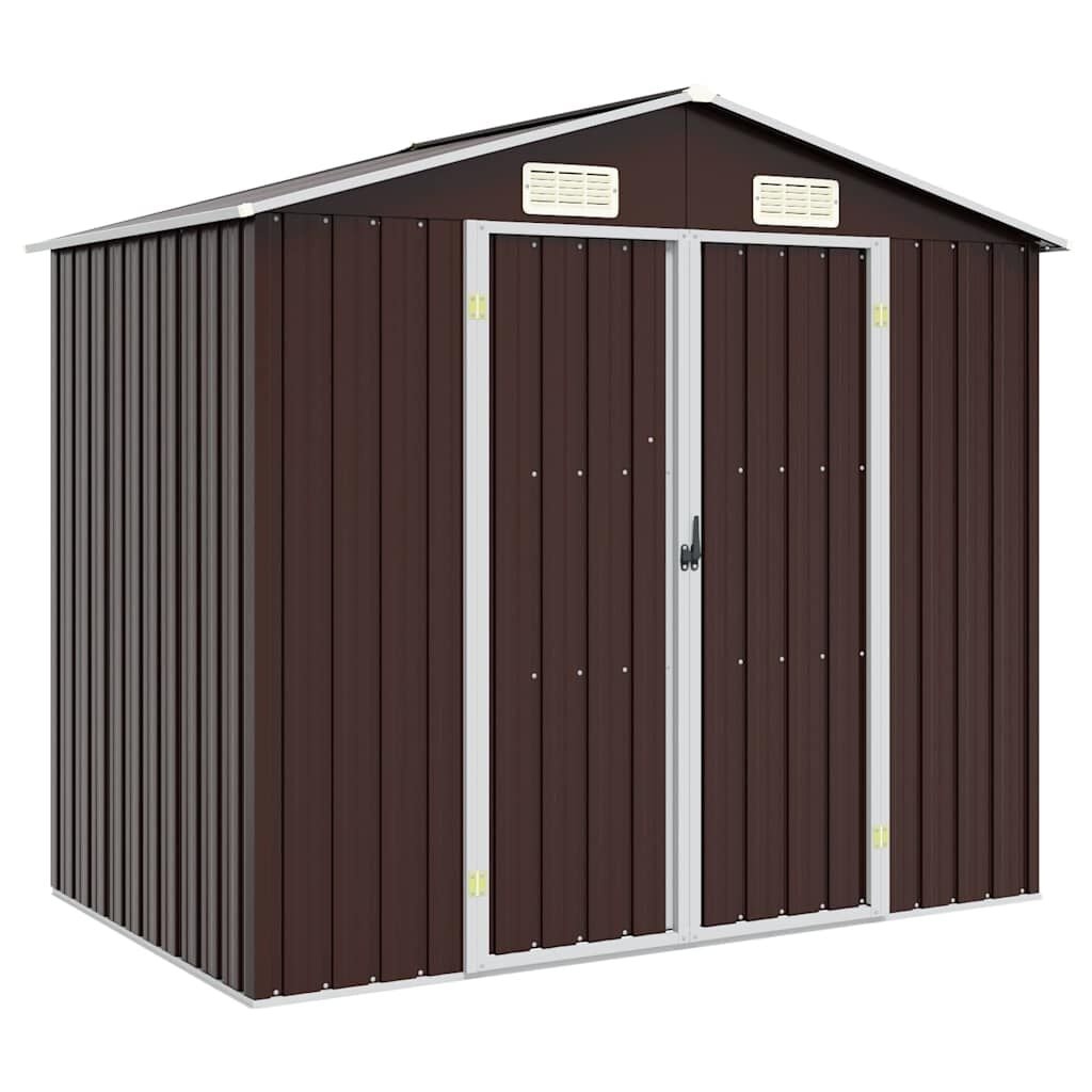 vidaXL Tuinschuur 205x129x183 cm gegalvaniseerd staal bruin