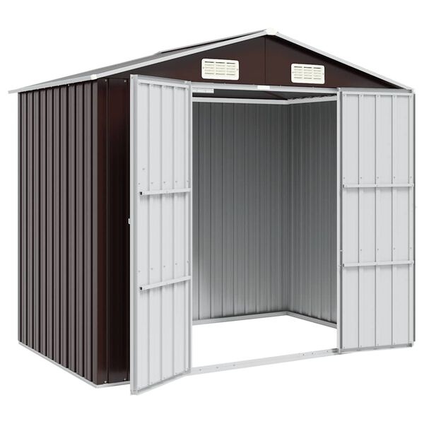 vidaXL Tuinschuur 205x129x183 cm gegalvaniseerd staal bruin