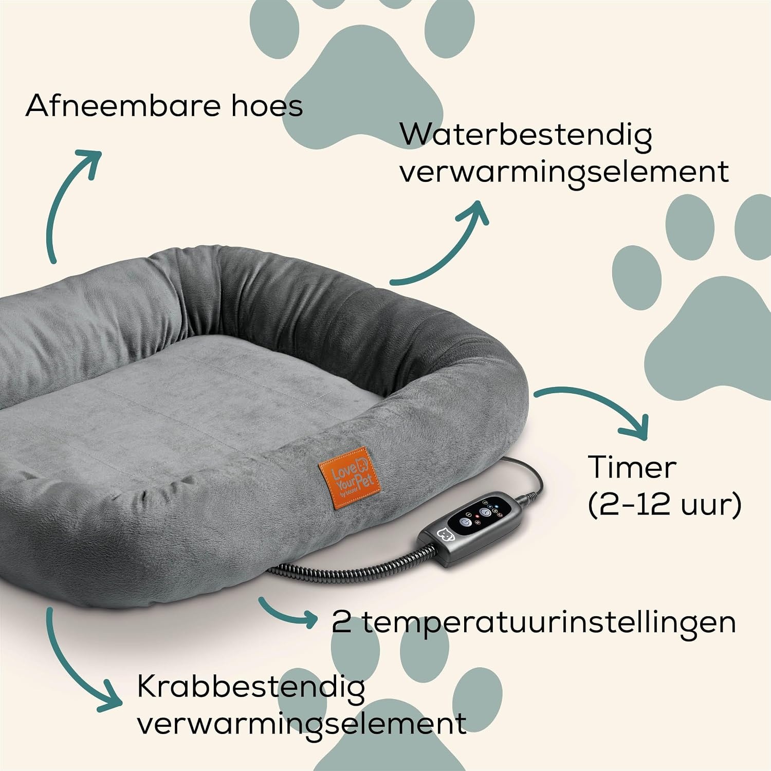 Elektrisch Verwarmd Huisdierbed 34% Korting - 58x50 cm
