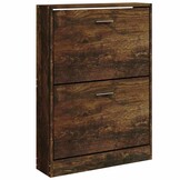 VidaXL Schoenenkast Bewerkt Hout Gerookt Eiken 59x17x81 cm (L)