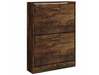 VidaXL Schoenenkast Bewerkt Hout Gerookt Eiken 59x17x81 cm (L)