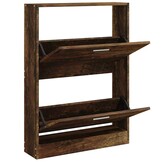 VidaXL Schoenenkast Bewerkt Hout Gerookt Eiken 59x17x81 cm (L)