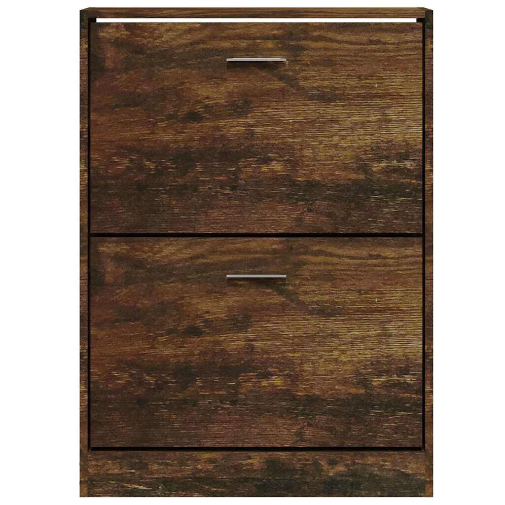 VidaXL Schoenenkast Bewerkt Hout Gerookt Eiken 59x17x81 cm (L)