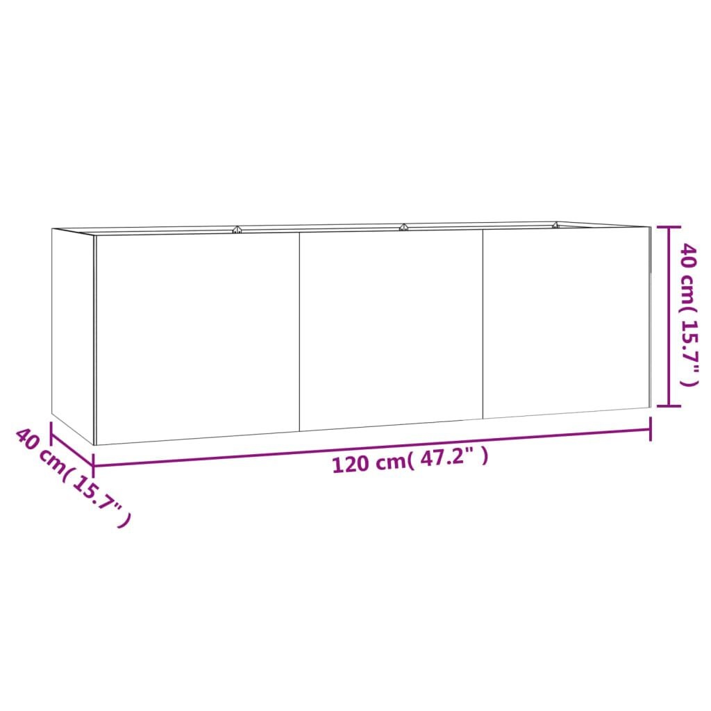 Verhoogde plantenbak 120x40x40 cm Cortenstaal - 34% korting