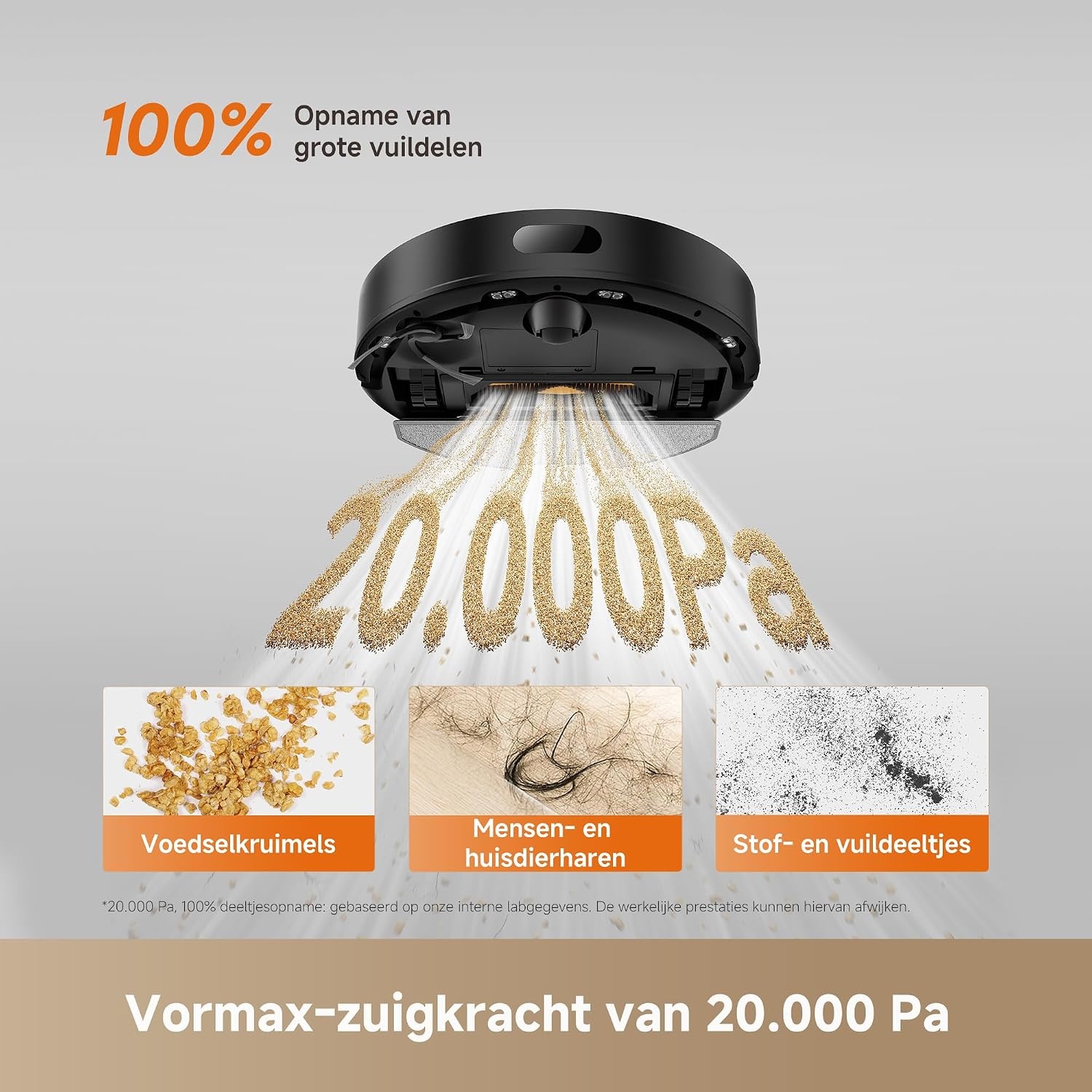 Robotstofzuiger D20 Air Plus: 20.000 Pa, Zuigen & Dweilen, Zelflegende Dock - 35% Korting